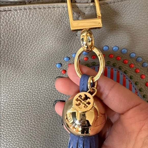 Tory Burch Designer Pebbled Leather Horse Pony Tote Purse Handbag *bonus tassel - Picture 4 of 8